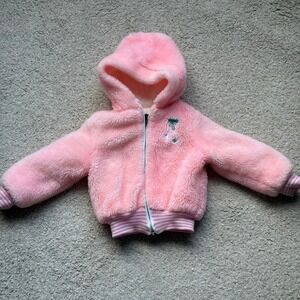 70s VTG Petite Fleur Sears Pink Faux Fur Hooded Jacket Ballet Slippers Canada